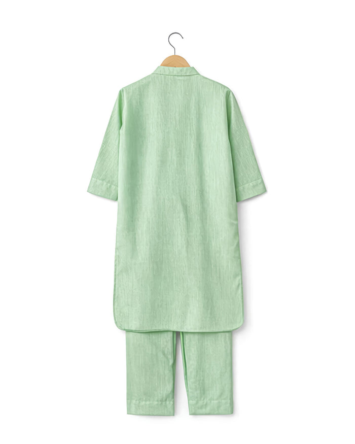 Powder Green Linen Blend Kurta Co-ord Set for Women
