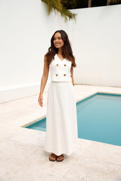 Yolanda Maxi Skirt White