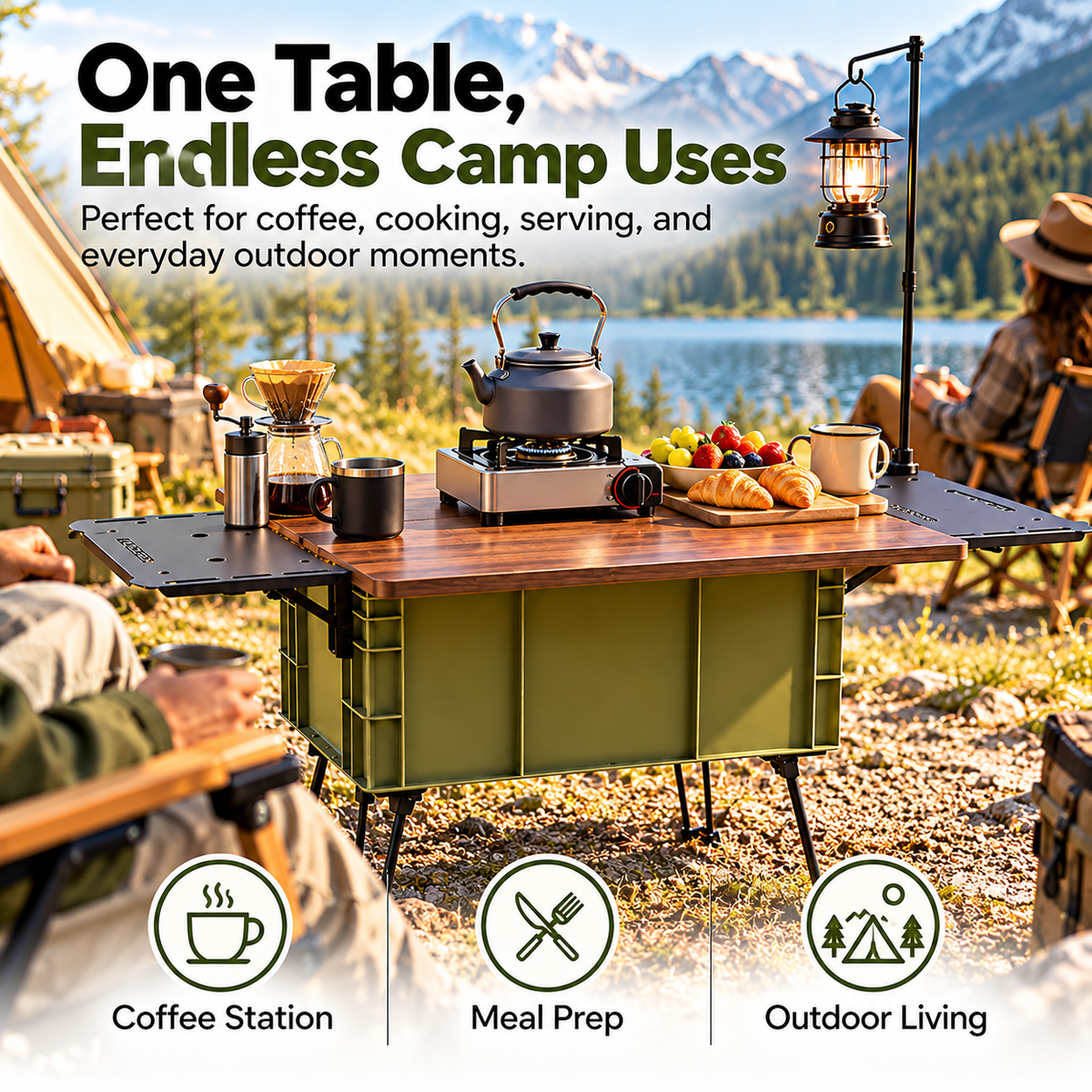 Portable Multifunctional Outdoor Table