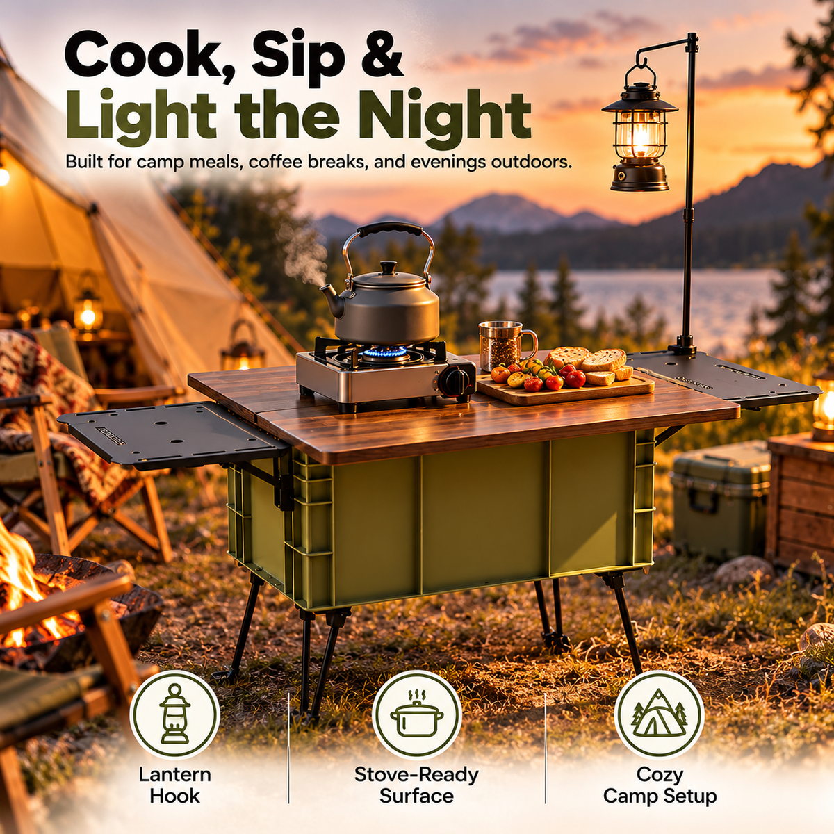 Portable Multifunctional Outdoor Table