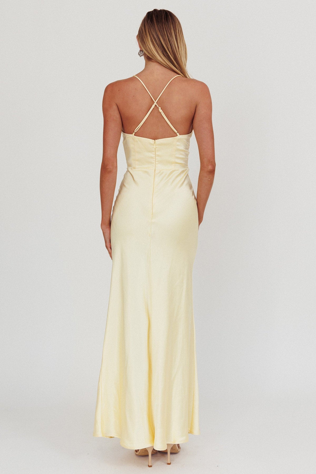 Summer Of Love Lace Trim Maxi Dress Lemon