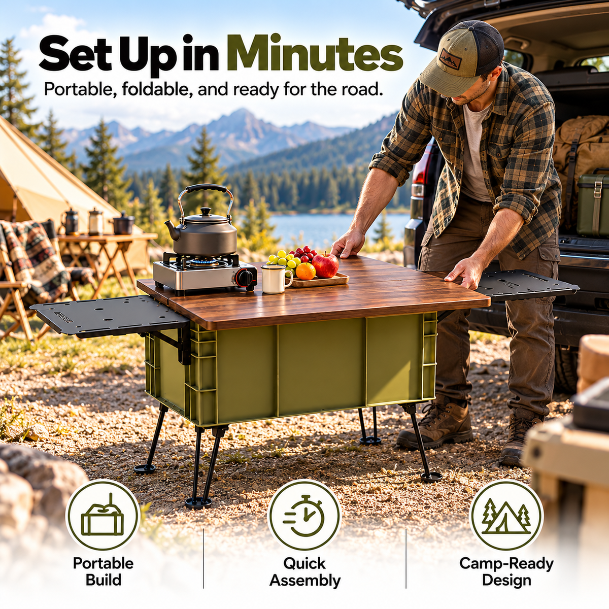 Portable Multifunctional Outdoor Table