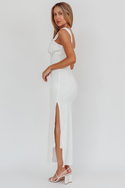 In My Feels Textured Maxi Dress White