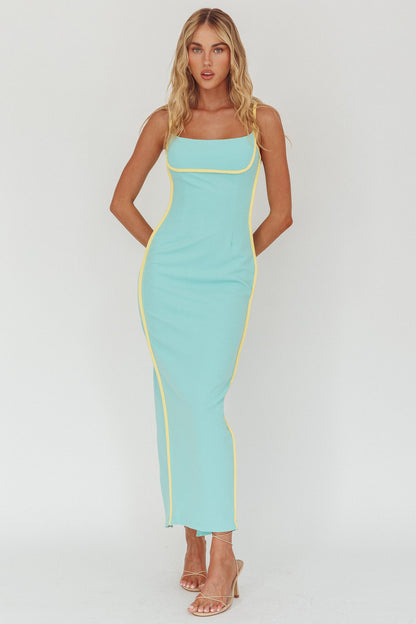 Sunny Coast Piping Trim Maxi Dress Peppermint