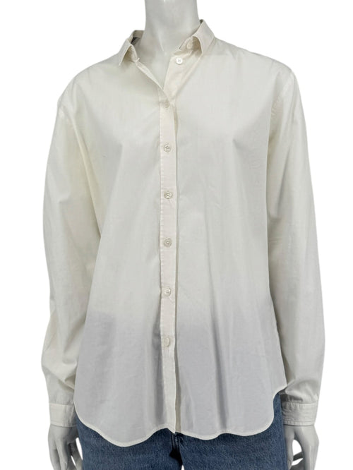 Burberry Brit White Stretch Cotton Nova Check Trim Button Front Shirt XL