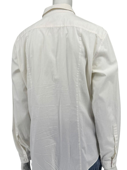 Burberry Brit White Stretch Cotton Nova Check Trim Button Front Shirt XL