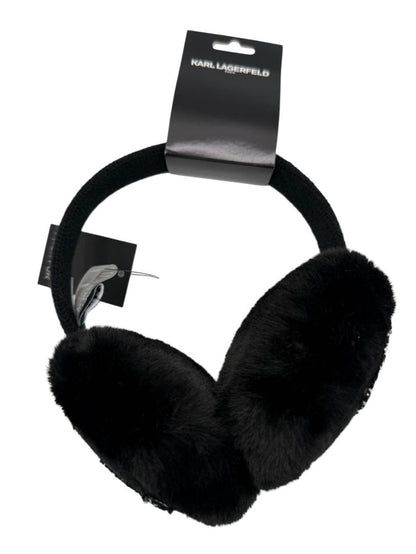 Karl Lagerfeld Paris Faux Fur "KL Patch" Earmuffs – One Size