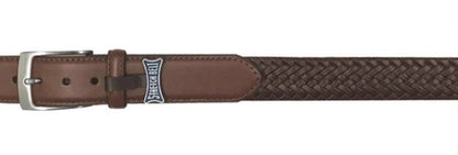 Men's Danbury Tan Golf Genuine Leather Braided Stretch Belt