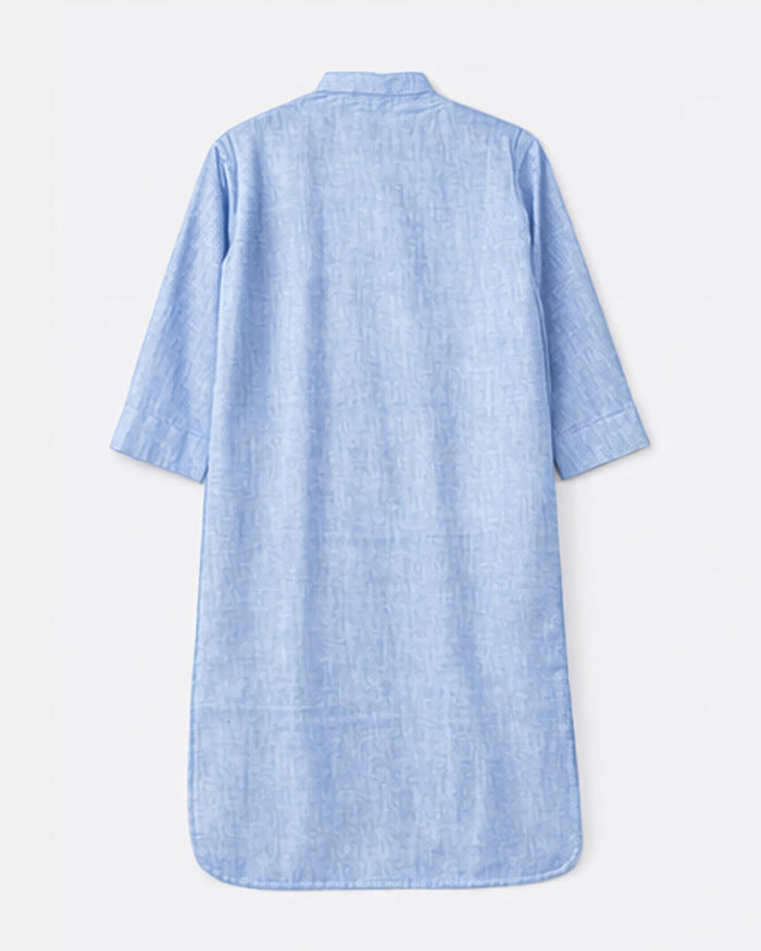 Powder Blue Linen Blend Kurta Co-ord Set for Women