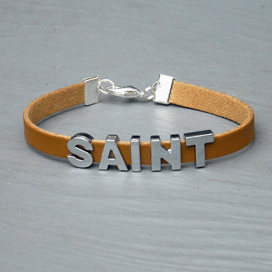 "SAINT" charm/friendship bracelet - 7.5 inches
