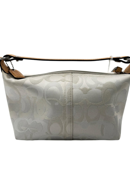Coach Signature White Jacquard Shoulder Bag with Bee Appliqué | Style F053-7440