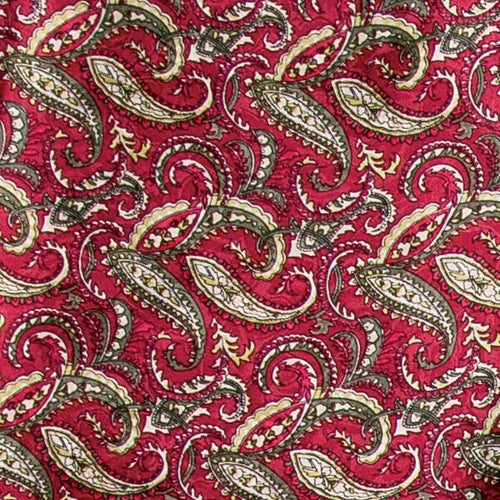 Wyoming Traders Wildrag Paisley Wine/Olive Silk Scarf