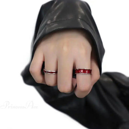 Y2K Crimson Drip Petroleum Gothic Band