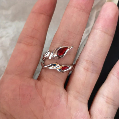 Y2K Gothic Animal Spider Crimson Crystal Ring