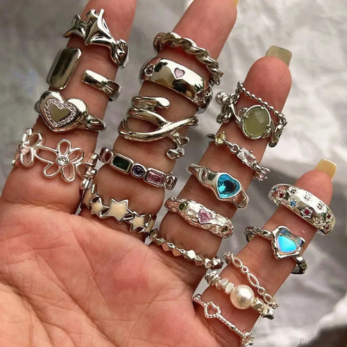 Y2K Transparent Heart Gothic Ring